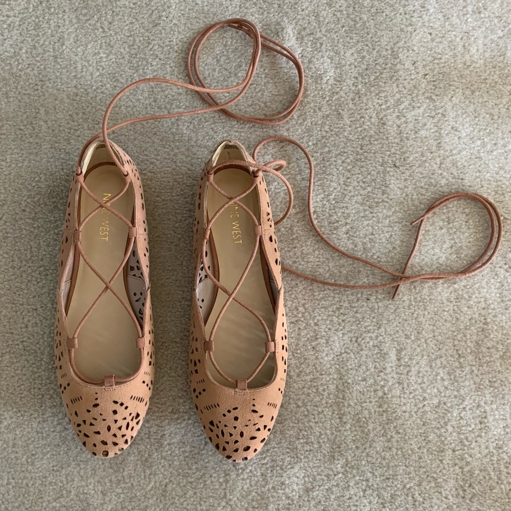 🔴NWOT leather lace up flats 7.5